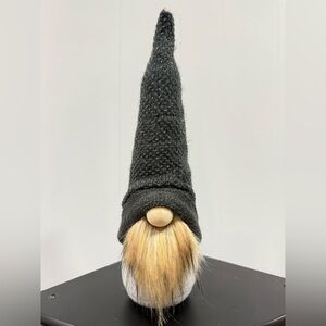 Gray Gnome Decor with Faux Fur Beard